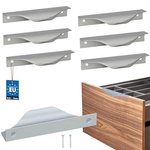 KOTARBAU® 6er Set Möbelgriff Möbelgriffe Schrankgriffe 96/116 mm ZnAl Küchengriffe Silber Griffe Möbel Türgriff Profilgriff Türgriffe Küche Schubladengriffe Griffe für Küchenschränke Modern von KOTARBAU
