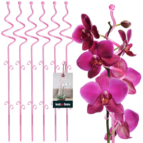 KOTARBAU® 6er Set Pflanzenstütze Rosa PVC 58 cm Spirale Blumenstütze Rankhilfe Zimmerpflanzen Blumenstütze Garten Orchideenstab Stützstab Pflanzen dekorative Pflanzenhalter Zimmerpflanzen Rankstäbe von KOTARBAU