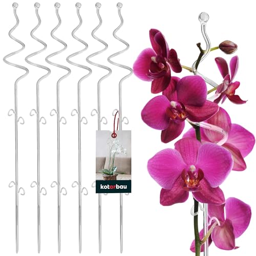 KOTARBAU® 6er Set Pflanzenstütze Transparent PVC 58 cm Spirale Blumenstütze Rankhilfe Zimmerpflanzen Blumenstütze Garten Orchideenstab Stützstab Pflanzen dekorative Pflanzenhalter Zimmerpflanzen von KOTARBAU