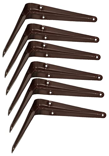 KOTARBAU® 6er Set Regalwinkel 200x150 mm Regalträger Regalhalter für Wandmontage Braun von KOTARBAU