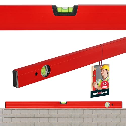 KOTARBAU® Wasserwaage 80cm aus Aluminium Rot Wasserwaagen Horizontalen & Vertikalen Ausrichtung von KOTARBAU