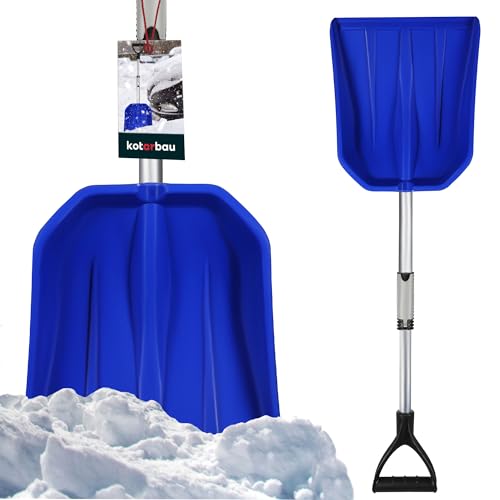 KOTARBAU® Auto Schneeschaufel Kunststoff Schneeschieber mit Aluminium Teleskopstiel 28,5-46,5 cm Kleine Auto Spaten Schneeschippe Schneeräumgeräte Schnee Schaufel Schneeschaufeln Schneeschüppe von KOTARBAU