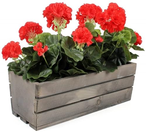 KOTARBAU® Blumenkasten Kräuterkasten aus Holz Langer Balkon-Blumenkasten(400x180x150 mm Grau von KOTARBAU