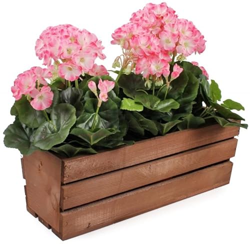 KOTARBAU® Blumenkasten Kräuterkasten aus Holz Langer Balkon-Blumenkasten 400x180x150 mm Braun von KOTARBAU