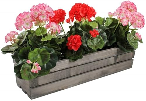 KOTARBAU® Blumenkasten Kräuterkasten aus Holz Langer Balkon-Blumenkasten 600x180x150 mm Grau von KOTARBAU