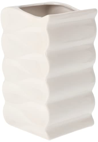 KOTARBAU® Blumentopf Blumenvase aus Keramik Meereswellen Glasiert 26 cm Weiß von KOTARBAU