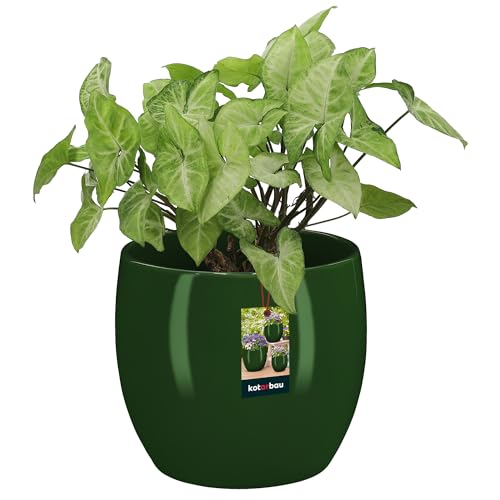KOTARBAU® Blumentopf Keramik Rund ⌀ 15 cm Höhe: 16 cm Grün - Übertopf für Zimmerpflanzen, Modern, Klein - Pflanztopf, Orchideentopf von KOTARBAU