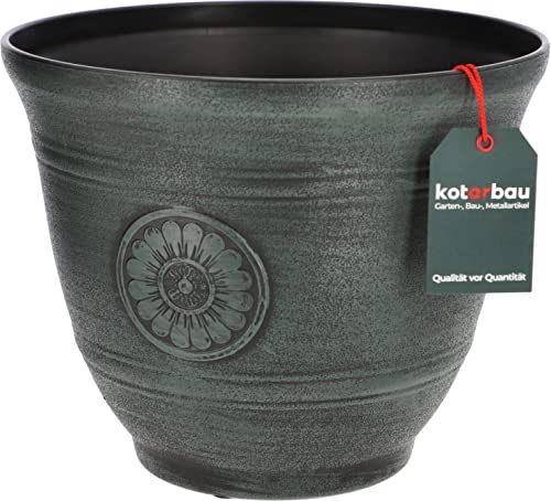 KOTARBAU® Blumentopf Metall-Effekt Design Opalisierend Grün 25 x 30 cm von KOTARBAU