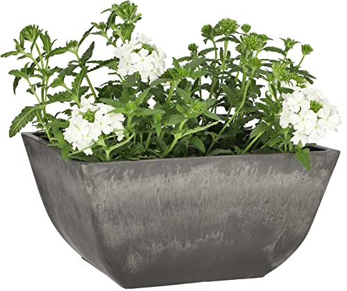 KOTARBAU® Blumentopf Pflanzgefäß aus recycelten Materialien quadratisch 25x25x12,7 cm Grau von KOTARBAU