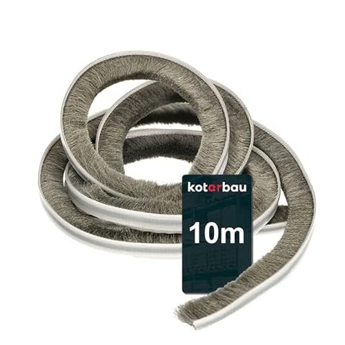 KOTARBAU® Bürstendichtung 10 m x 6,9mm x 12 mm Selbstklebend für Möbel Türen Effektive Dichtung von KOTARBAU