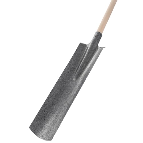 KOTARBAU® Drainagespaten mit Holzstiel Spaten schmal Stahlblatt Stielaufnahme 38 mm Gartenspaten 510 x 115 mm von KOTARBAU