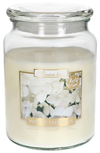 KOTARBAU® Duftkerze Duft Groß im Glas mit Deckel White Flowers Geschenkidee Aromatherapie Dekorations-Kerzen Brenndauer bis zu 100 Stunden von KOTARBAU