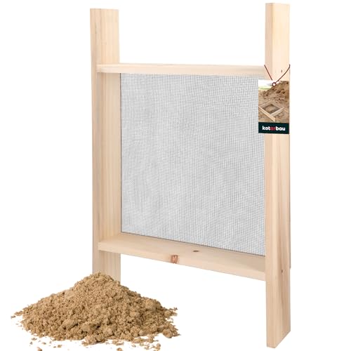 KOTARBAU® Durchwurfsieb 2x2 mm Holz Stahl Gartensieb Erde Kompostsieb Durchwurfsieb Sieb Gartenerde Gartensieb Erdsieb für Garten Sandsieb Gartensieb groß Garten Sieb Kompost Sieb Sand von KOTARBAU