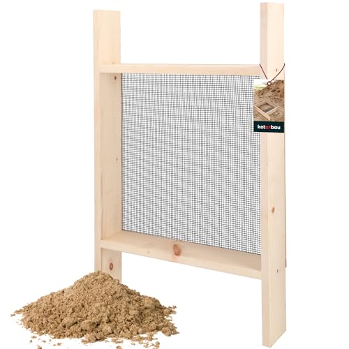 KOTARBAU® Durchwurfsieb 4x4 mm Holz Stahl Gartensieb Erde Kompostsieb Durchwurfsieb Sieb Gartenerde Gartensieb Erdsieb für Garten Sandsieb Gartensieb groß Garten Sieb Kompost Sieb Sand von KOTARBAU