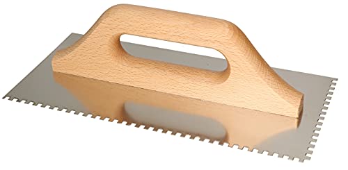 KOTARBAU® Edelstahl 280 x 130mm Zahnkelle 4x4 mm mit Holzgriff von KOTARBAU