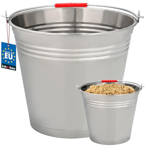 KOTARBAU® Edelstahl Eimer 14L Silber rostfreier Stahl Metall Eimer Lebensmitteleimer Edelstahleimer Milcheimer Metalleimer Wassereimer Kohleeimer Kübel Garten Eimer Putzeimer Baueimer von KOTARBAU