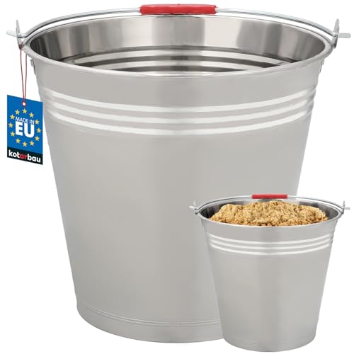 KOTARBAU® Edelstahl Eimer 16L Silber rostfreier Stahl Metall Eimer Lebensmitteleimer Edelstahleimer Milcheimer Metalleimer Wassereimer Kohleeimer Kübel Garten Eimer Putzeimer Baueimer von KOTARBAU