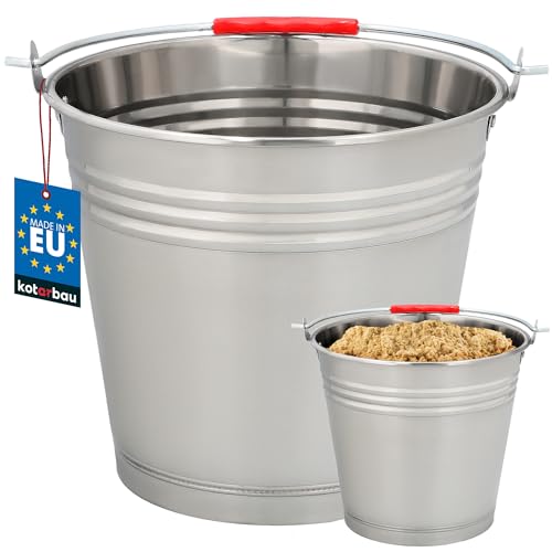 KOTARBAU® Edelstahleimer 10 l Lebensmitteleimer Milcheimer Eimer Garteneimer Baueimer für Gastronomie Kücheneimer Futtereimer von KOTARBAU