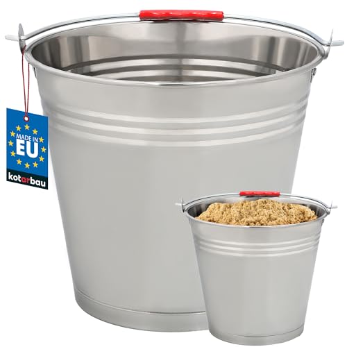 KOTARBAU® Edelstahleimer 12 l Lebensmitteleimer Milcheimer Eimer Garteneimer Baueimer für Gastronomie Kücheneimer Futtereimer von KOTARBAU