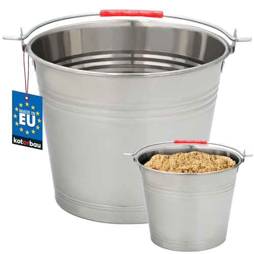 KOTARBAU® Edelstahleimer 5 l Lebensmitteleimer Milcheimer Eimer Garteneimer Baueimer für Gastronomie Kücheneimer Futtereimer von KOTARBAU