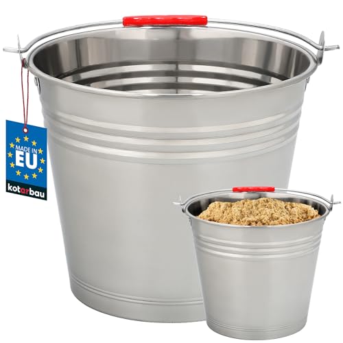 KOTARBAU® Edelstahleimer 8 l Lebensmitteleimer Milcheimer Eimer Garteneimer Baueimer für Gastronomie Kücheneimer Futtereimer von KOTARBAU