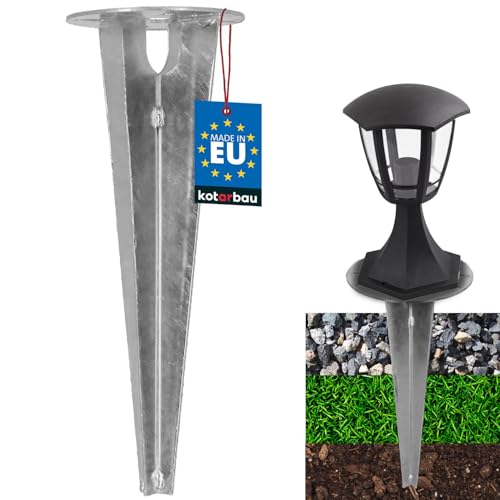 KOTARBAU® Erdspieß Einschlaghülse für Gartenbeleuchtung ⌀ 115 mm verzinkter Stahl Erdungsspieß Bodenanker Erdanker Einschlagbare Bodenhalterung für Gartenlampen Einschlagbodenhülse Bodenhülse Anker von KOTARBAU