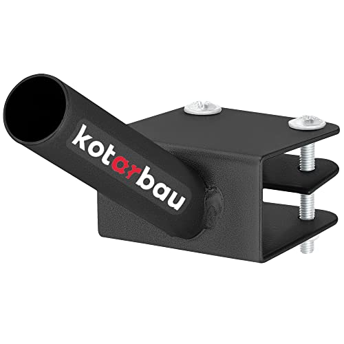 KOTARBAU® Fahnenhalter 1-Fach für eine Fahnenstange Montage an Balustrade 170 mm Pulverbeschichtet Schwarz Fahnenmasthalter Fahne Flagge Pulverbeschichtet Fahnenstange von KOTARBAU