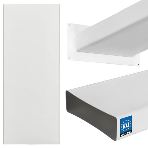 KOTARBAU® Flachkanal 204 mm x 60 mm Lüftungskanal aus Kunststoff 50 cm Länge Effizientes Flachkanalsystem für Optimale Belüftung Flachkanal Abluftkanal Dunstabzug Weiß von KOTARBAU