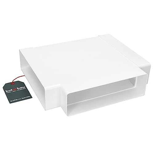 KOTARBAU® Flachkanal T-Stück 204 mm x 60 mm Verbinder für Lüftungskanäle aus Kunststoff Kanalverbinder Reduktion Weiß Effizientes T-Stück für Flachkanalsysteme von KOTARBAU