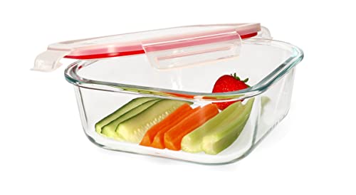 KOTARBAU® Frischhaltedosen aus Glas Quadratisch 1100 ml mit Öffnung im Deckel für Lebensmittel von KOTARBAU