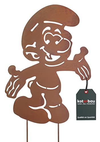 KOTARBAU® Gartendekoration Rostfiguren 55 cm Zwerg Weihnachtsdeko Garten Ecorost Gartenstecker Weihnachten Gartenfiguren & Gartenstatuen Roststecker Gartendeko für Draußen Edelrost von KOTARBAU