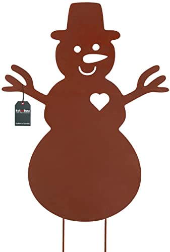 KOTARBAU® Gartendekoration Rostfiguren 65cm Schneemann Weihnachtsdeko Garten Ecorost Gartenstecker Weihnachten Gartenfiguren & Gartenstatuen Roststecker Gartendeko für Draußen Edelrost von KOTARBAU