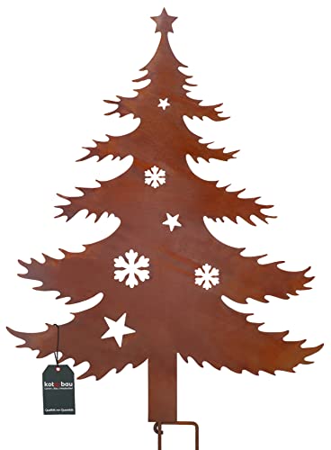 KOTARBAU® Gartendekoration Rostfiguren 85cm Tannenbaum Weihnachtsdeko Garten Ecorost Gartenstecker Weihnachten Gartenfiguren & Gartenstatuen Roststecker Gartendeko für Draußen Edelrost von KOTARBAU