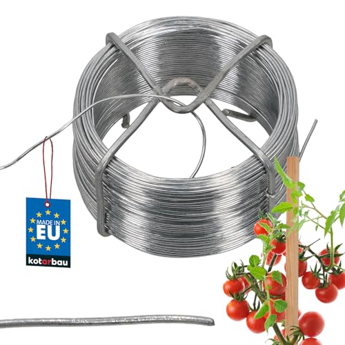 KOTARBAU® Gartendraht Ø 1,1 mm 50m PVC Draht Silber Bindedraht ummantelt Blumendraht Silber Pflanzendraht verzinkt Draht Blumendraht ummantelt Basteldraht Wickeldraht von KOTARBAU