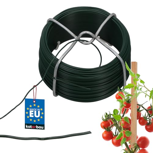 KOTARBAU® Gartendraht Ø 1,2 mm 50m PVC Draht Grün Bindedraht ummantelt Blumendraht Grün Pflanzendraht grüner Draht Blumendraht ummantelt Basteldraht Wickeldraht von KOTARBAU
