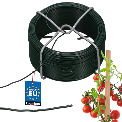 KOTARBAU® Gartendraht Ø 1,4 mm 50m PVC Draht Grün Bindedraht ummantelt Blumendraht Grün Pflanzendraht grüner Draht Blumendraht ummantelt Basteldraht Wickeldraht von KOTARBAU