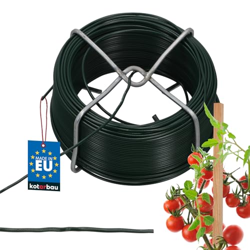 KOTARBAU® Gartendraht Ø 1,6 mm 50m PVC beschichtet Blumendraht Bindedraht Pflanzendraht Basteldraht Wickeldraht Modellierdraht Baumanbinder Grün von KOTARBAU