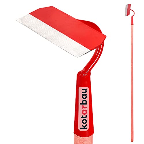 KOTARBAU® Gartenhacke aus Metall 185 x 55 mm Hacke Trapezform mit Stiel aus Holz 131 cm Beethacke Pflanzhacke Unkrauthacke Gartenwerkzeug zum Lockern Umpflanzen Jäten Gartenpflege von KOTARBAU