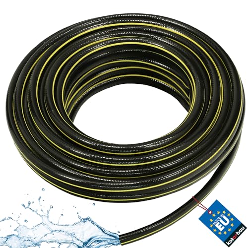 KOTARBAU® Gartenschlauch 1/2" 20m4-lagig Verstärkt Schwarz-Gelb Professionell zum Gießen von Pflanzen von KOTARBAU