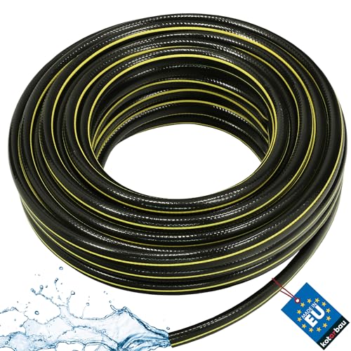 KOTARBAU® Gartenschlauch 1/2" 30m 4-lagig Verstärkt Schwarz-Gelb Professionell zum Gießen von Pflanzen von KOTARBAU