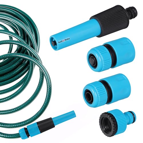 KOTARBAU® Gartenschlauch Anschluss Set 4-teilig 1/2" PVC regulierbare Gartenspritze Schnellkupplung Hahnverbinder Wasserstop Anschlüsse für Gartenschlauch Schlauchverbinder Gartenschlauch 1/2 Zoll von KOTARBAU
