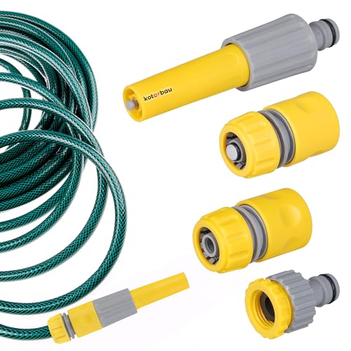 KOTARBAU® Gartenschlauch Anschluss Set 4-teilig 1/2" PVC regulierbare Gartenspritze Schnellkupplung Hahnverbinder Wasserstop Anschlüsse für Gartenschlauch Schlauchverbinder Gartenschlauch 1/2 Zoll von KOTARBAU
