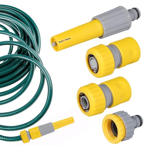 KOTARBAU® Gartenschlauch Anschluss Set 4-teilig 3/4" PVC regulierbare Gartenspritze Schnellkupplung Hahnverbinder Wasserstop Anschlüsse für Gartenschlauch Schlauchverbinder Gartenschlauch 3/4 Zoll von KOTARBAU