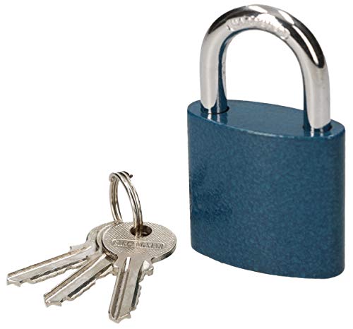 KOTARBAU® Gusseisen-Vorhangschloss 40 mm zur Einbruchsicherung Universalschloss Vorhängeschloss Bügelschloss mit Blauem Gehäuse von KOTARBAU
