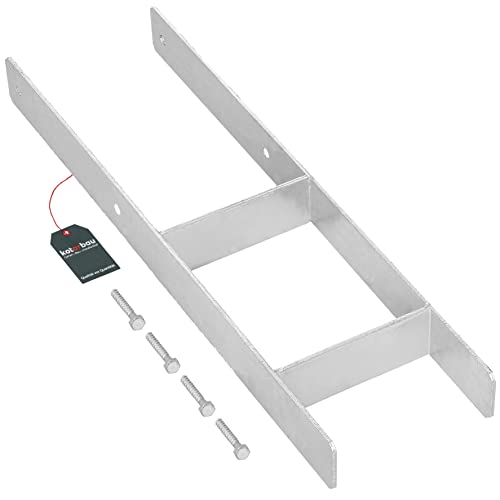 KOTARBAU® H-Pfostenträger Feuerverzinkt für Beton Breite 161 mm Gesamthöhe 600 mm Materialstärke 5 mm für 160 mm Pfosten H-anker Pfostenanker zum Einbetonieren Pfostenträger Pfostenschuhe mit Schraube von KOTARBAU