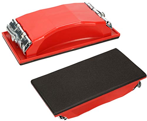 KOTARBAU® Handschleifer 85x165mm Schleifklotz aus Kunststoff mit Klemmvorrichtung aus Metall für Schleifpapier von KOTARBAU