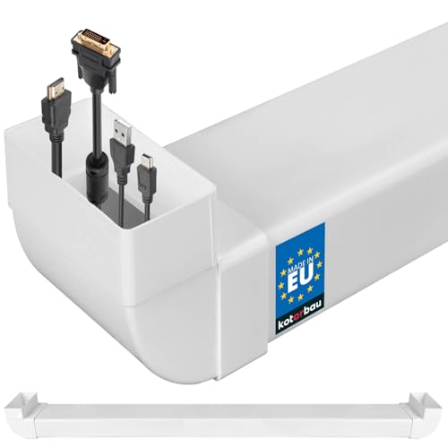 KOTARBAU® Kabelkanal Unterputz für TV 110 x 55 mm L: 162 cm Kunststoff unsichtbare Kabeldurchführung TV Kanal Unterputz Kabelkanal weiß Leitungskanal Kabelführungskanal von KOTARBAU