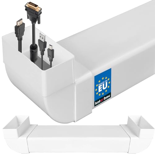 KOTARBAU® Kabelkanal Unterputz für TV 120 x 60 mm L: 63 cm Kunststoff unsichtbare Kabeldurchführung TV Kanal Unterputz Kabelkanal weiß Leitungskanal Kabelführungskanal von KOTARBAU
