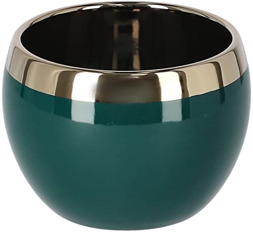 KOTARBAU® Keramik-Blumentopf Übertopf Grün-Gold Rund 100 mm von KOTARBAU