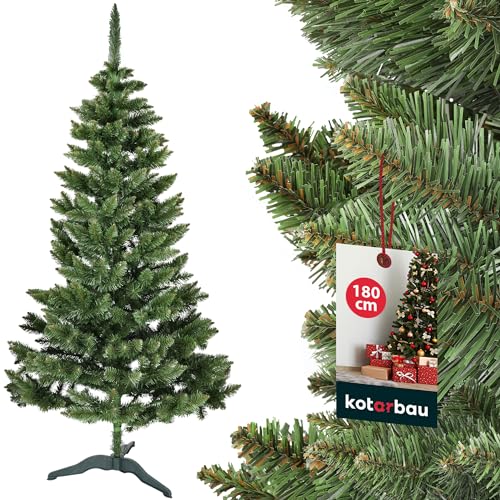 KOTARBAU® Künstlicher Weihnachtsbaum 180 cm Tannenbaum Künstlich mit Plastik Ständer Christbaum Christmas Tree von KOTARBAU